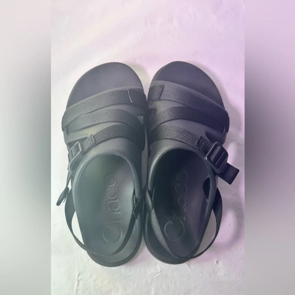 Chaco Black Dual-Strap Slide with Buckle